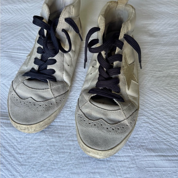 Golden Goose White and Black Sneakers